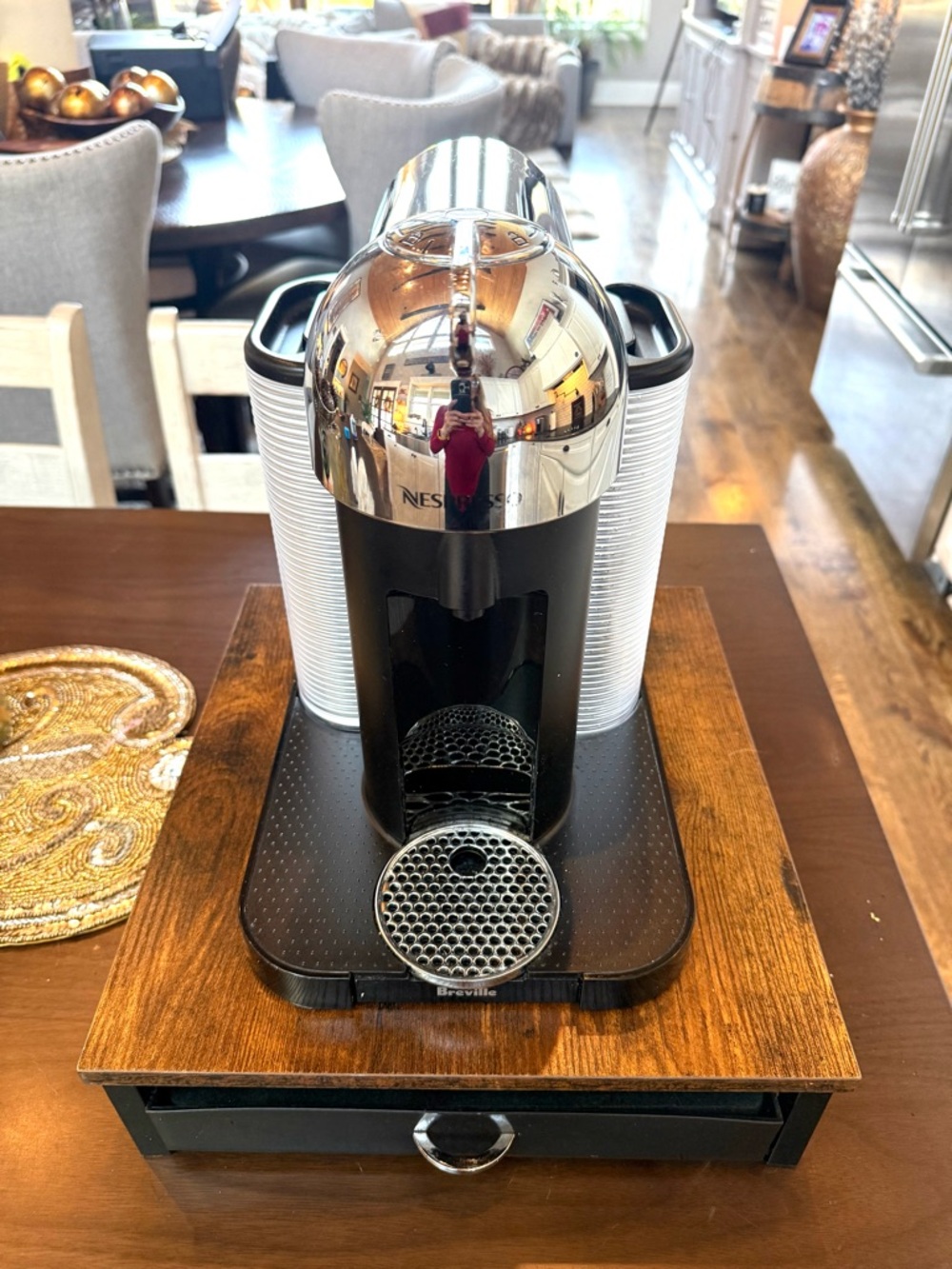 Nespresso Capsule Espresso Machine in Black and Chrome